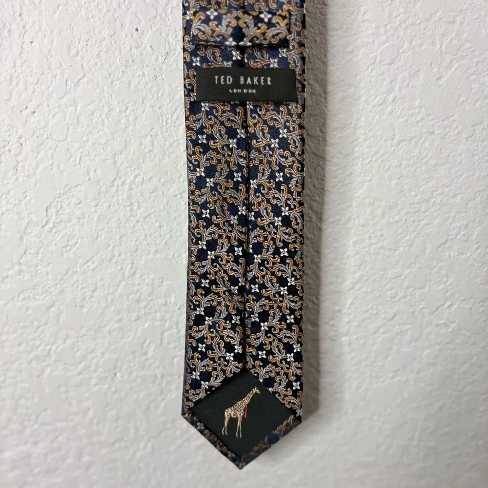 Ted Baker London Geometric Blue and Tan Tie